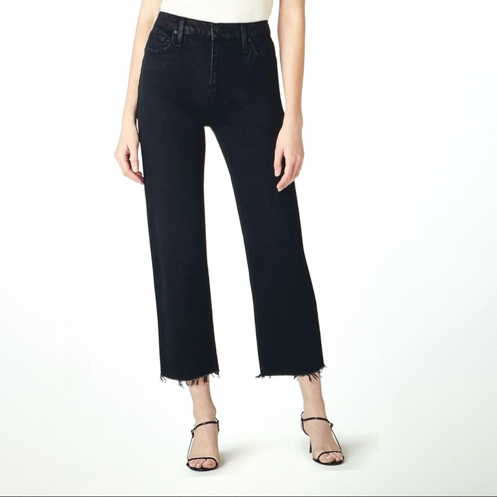 NWT Hudson Remi High Rise Frayed Hem Cropped Straight Leg Jeans Size 30